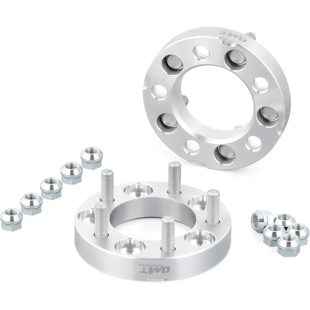 imageOrion Motor Tech 5x45 Wheel Spacers 1 Inch Spacers with 1220 Studs Compatible with Jeep Wrangler TJ YJ Grand Cherokee Ford Explorer Mustang Ranger 825mm Center Bore Wheel Spacer Kit Set of 2