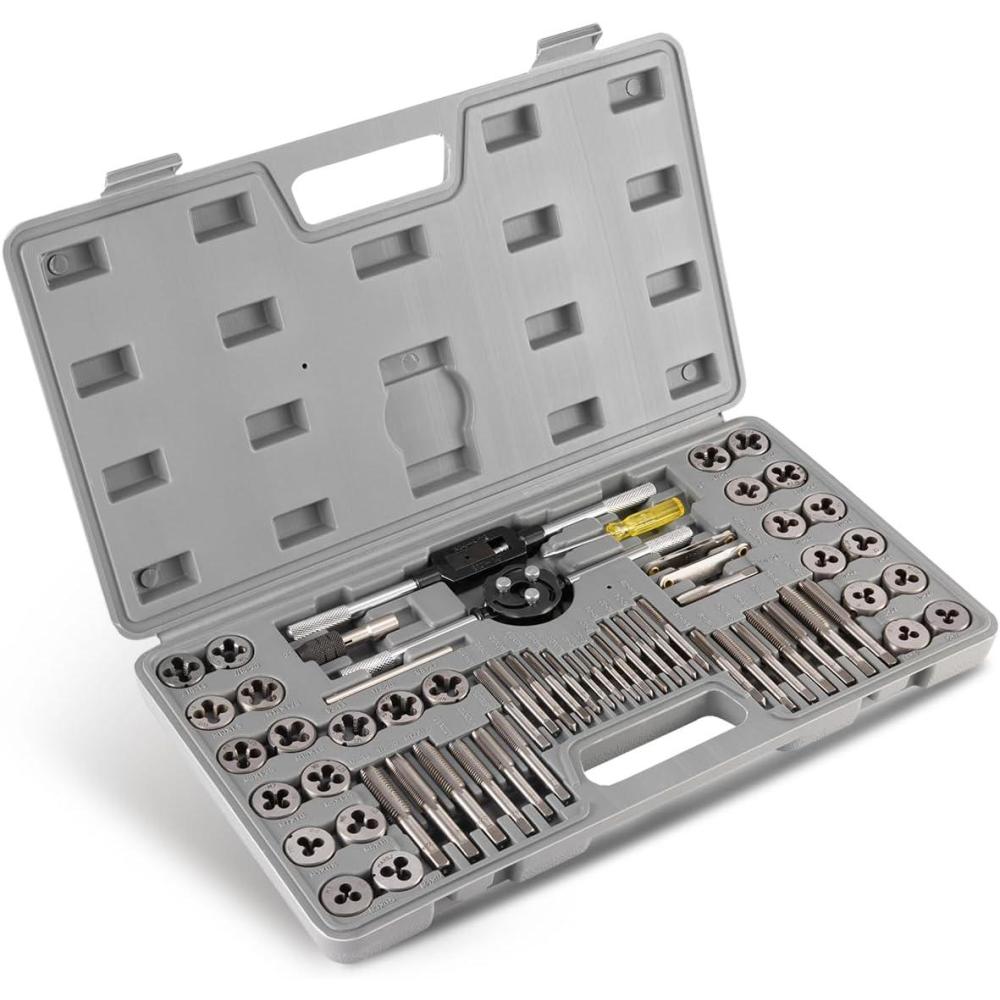 imageOrion Motor Tech 80pc Tap and Die Set in SAE and Metric Sizes Metric and Standard Tap Set and Die Tool Set for Internal and External Threading60 pc Metric and SAE