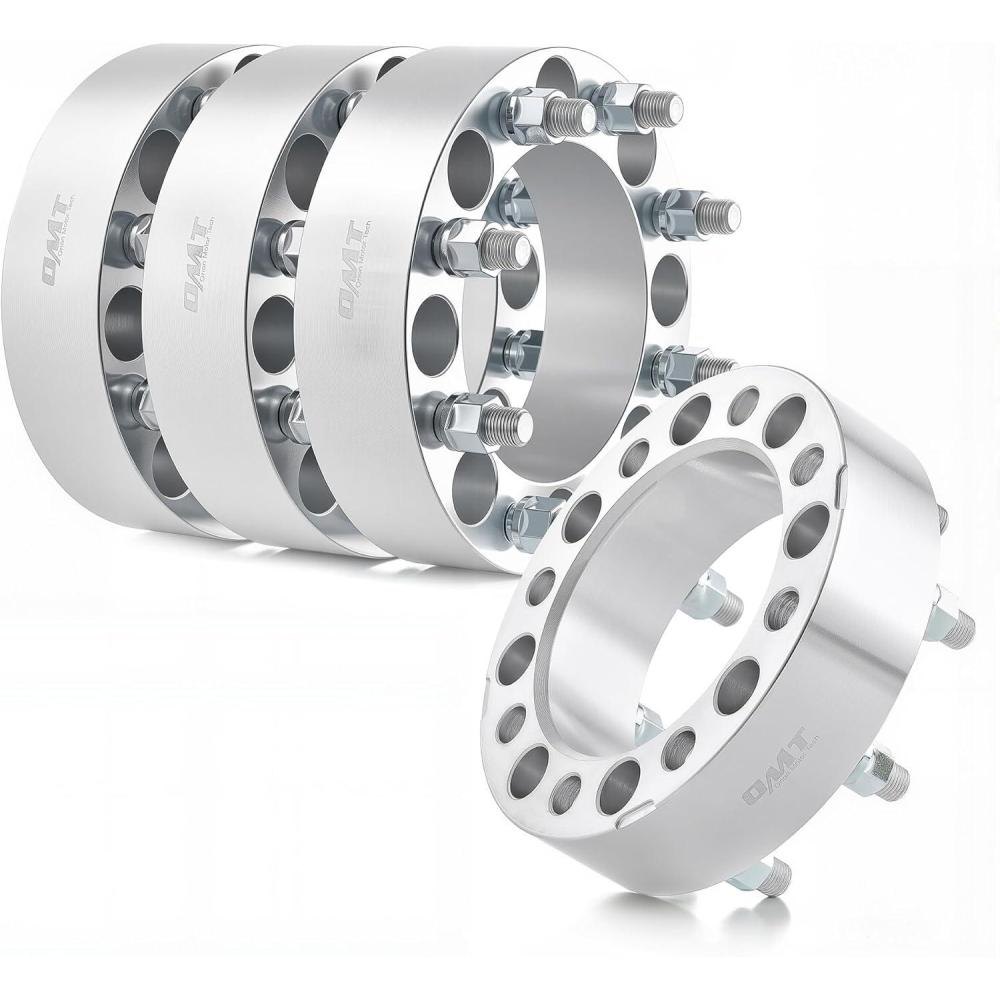 imageOrion Motor Tech 8x65 Wheel Spacers 2 Inch Wheel Adapters with Studs Compatible with 19942011 Dodge Ram 2500 3500 19881998 Ford F250 F350 8x1651 Wheel Spacer Kit with 130 mm Hub Bore Set of 4