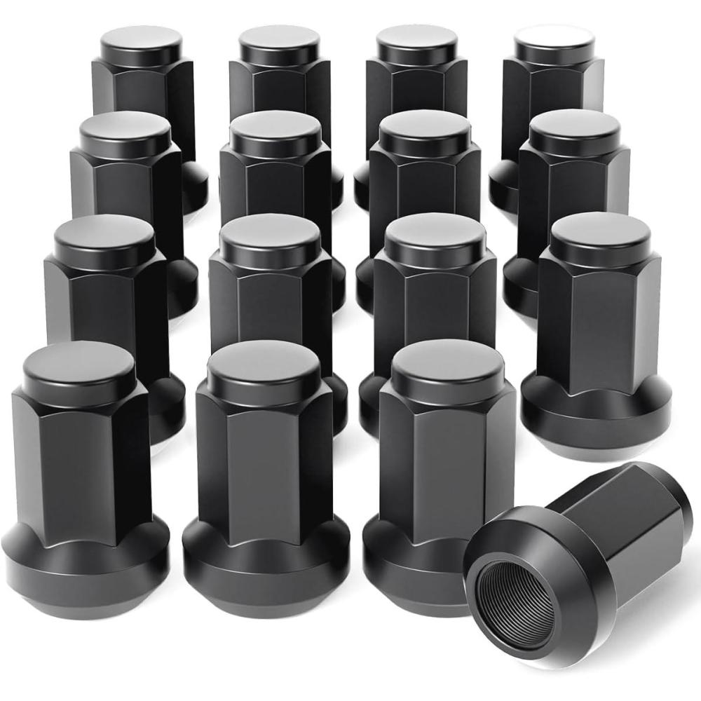 imageOrion Motor Tech 91618 Wheel Lug Nuts 32 Pack Black 916 x 18 Trim Lug Nuts 2 inches Tall Spline Drive Cone Seat Compatible with Dodge 19942011 Ram 2500 3500 Aftermarket Wheel 8x65 5x55Black