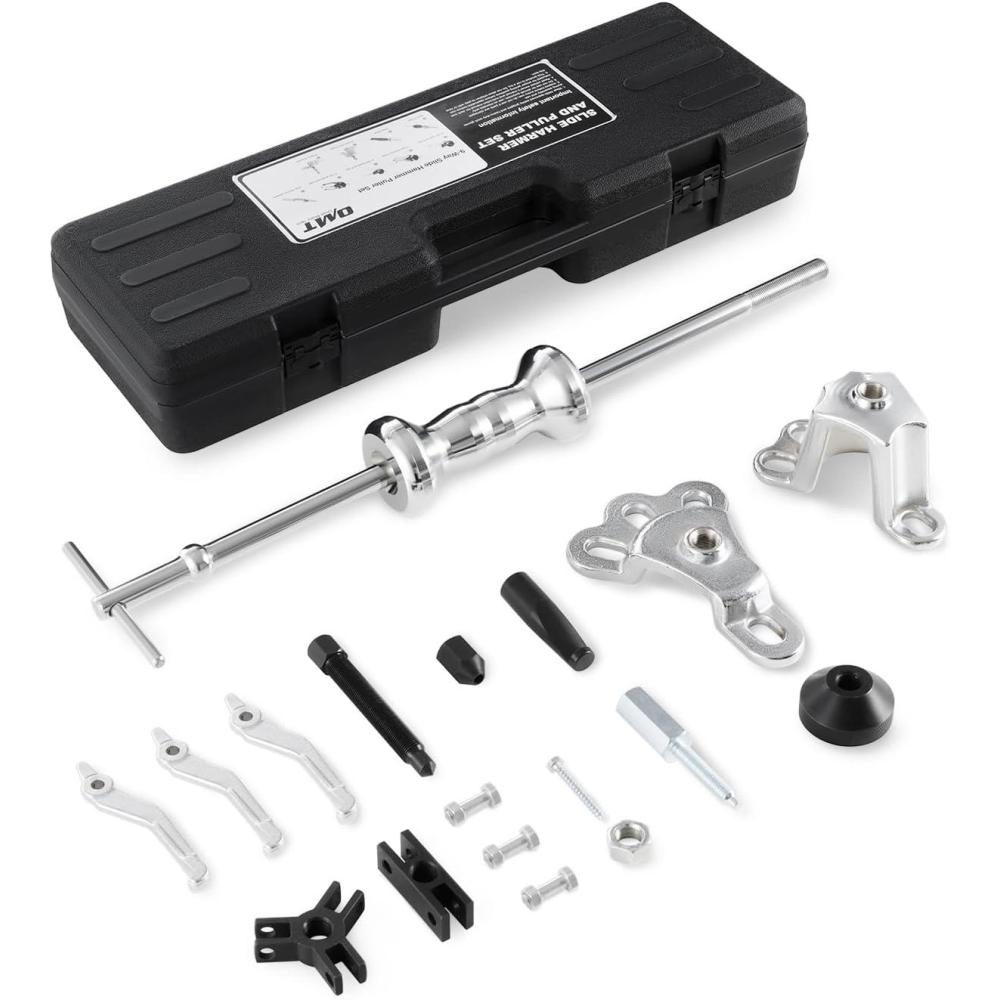 imageOrion Motor Tech 9Way Slide Hammer Puller Set Front Wheel Hub Bearing Remover ampamp Rear Wheel Axle Hub Dent Shaft Puller Tool Kitblack case