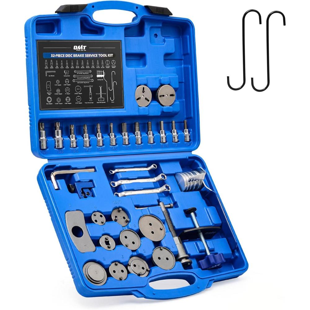 imageOrion Motor Tech Brake Caliper Tool Set 34pc Master Brake Caliper Compressor Tool Kit with 11 Adapters ampamp Swivel Brake Pad Spreader Tool Caliper Piston Compressor Tools with Brake Line Cutter Bender