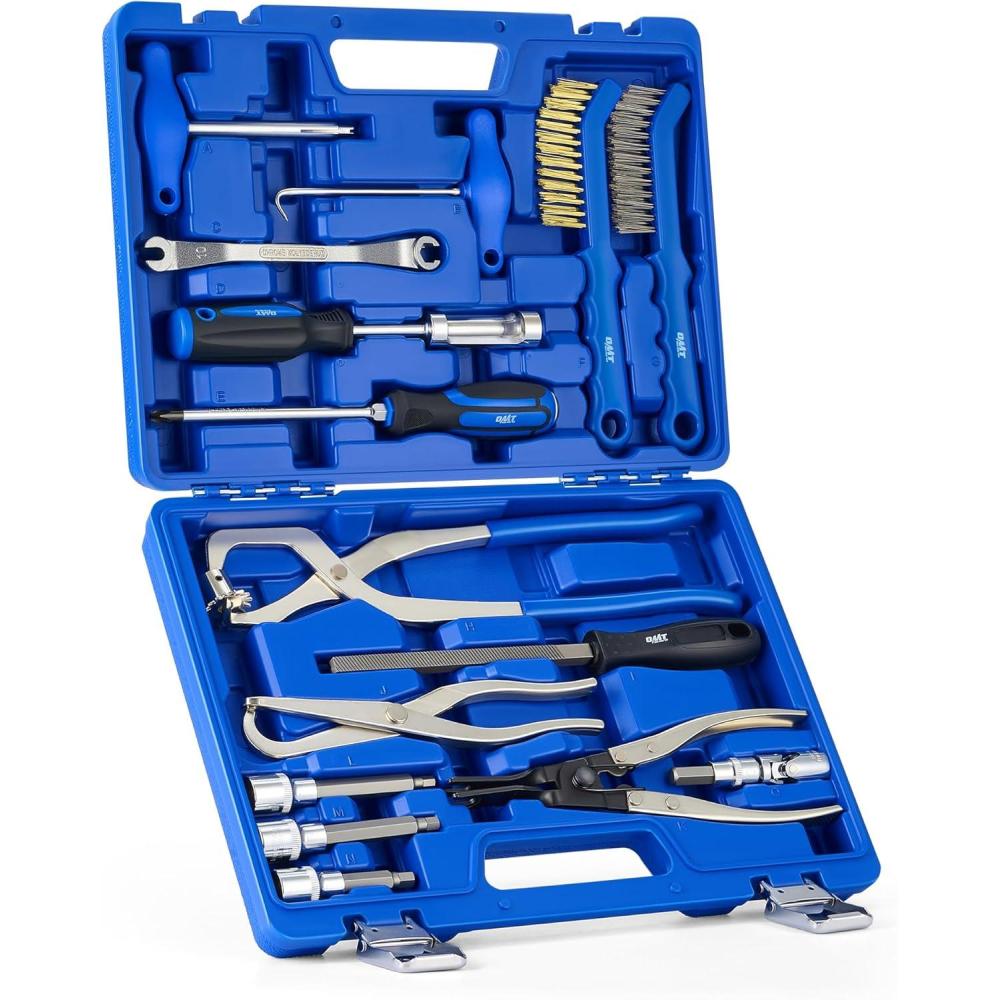 imageOrion Motor Tech Drum Brake Tool Kit 15pc Master Drum ampamp Disc Brake Tool Kit with Brake Spring Pliers Brake Caliper Brushes ampamp Drum Brake Spring Tool Brake Caliper Socket Set for Bolt Removal