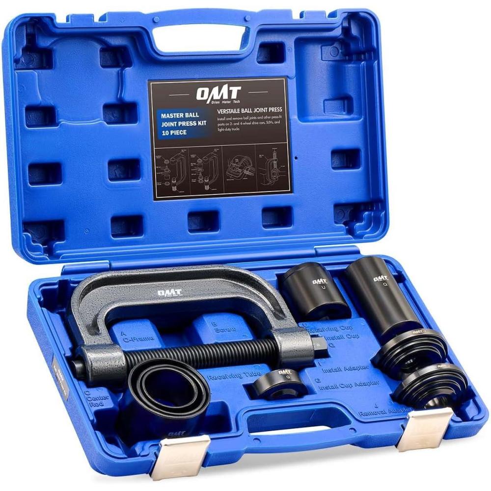 imageOrion Motor Tech Heavy Duty Ball Joint Press ampamp U Joint Removal Tool Kit with 4wd Adapters for Most 2WD and 4WD Cars and Light Trucks BKdark gray Cframe