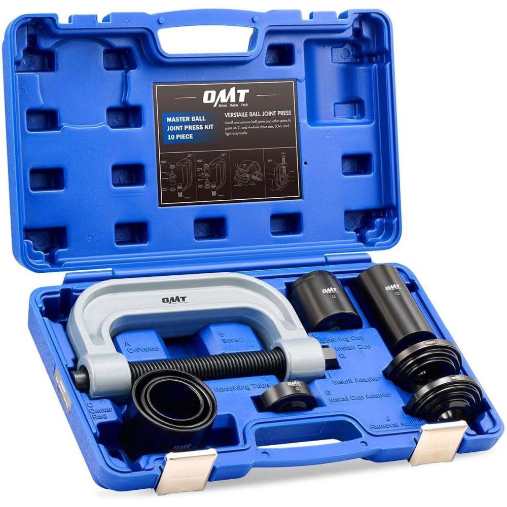 imageOrion Motor Tech Heavy Duty Ball Joint Press ampamp U Joint Removal Tool Kit with 4wd Adapters for Most 2WD and 4WD Cars and Light Trucks BKgray Cframe