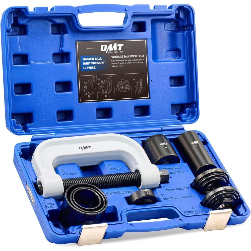 imageOrion Motor Tech Heavy Duty Ball Joint Press ampamp U Joint Removal Tool Kit with 4wd Adapters for Most 2WD and 4WD Cars and Light Trucks BKwhite Cframe