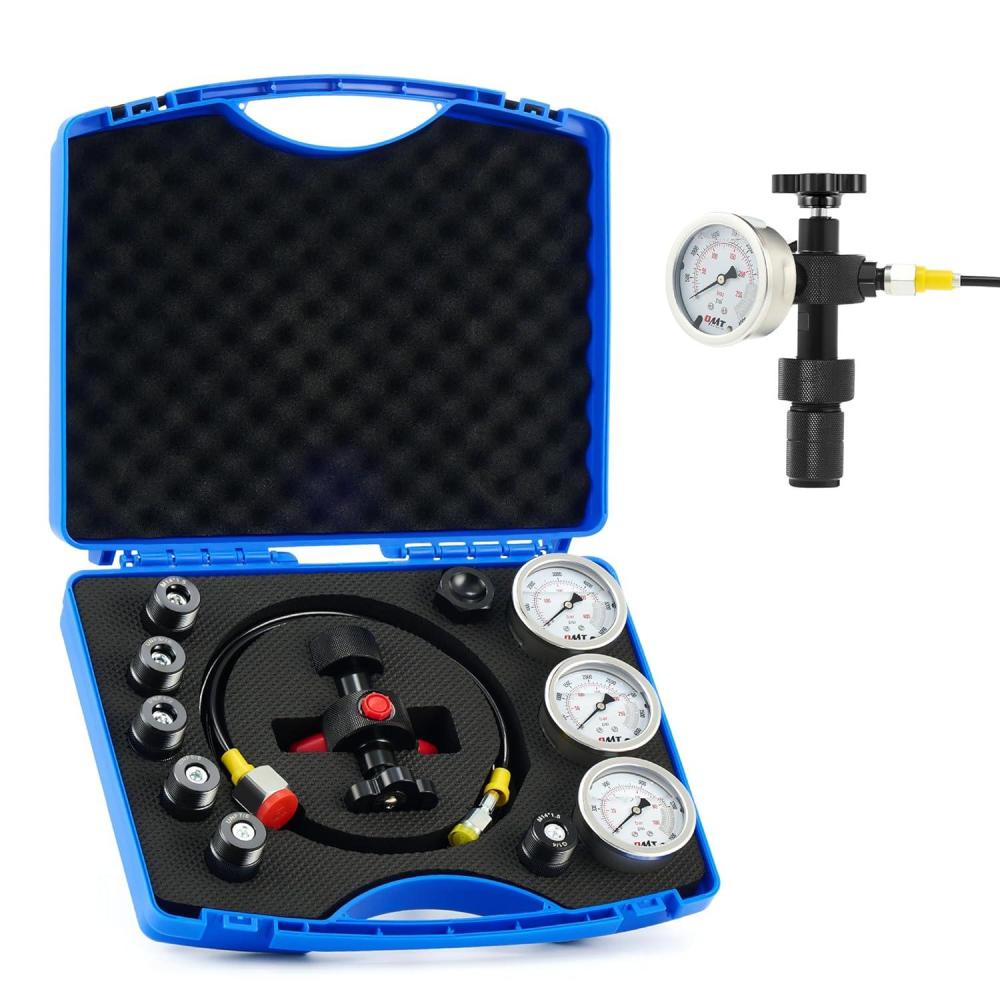 imageOrion Motor Tech Hydraulic Nitrogen Accumulator Charging Kit Nitrogen Fill Kit with 3 Gauges 1300 3500 5500 psi 6 Adapters Gas Hose ampamp Main Valve Body hydraulic pressure test kit Gas Charging Tool