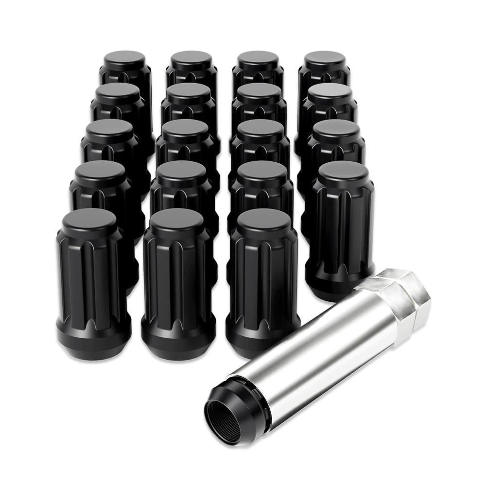 imageOrion Motor Tech M12x15 Lug Nuts Cone Seat Lug Nut Set with 34 Inch Hex 12x15mm Wheel Lug Nuts Compatible with Ford Focus Fusion Escape and More 611303 CV6Z1012C OEM Style Chrome Set of 20Black
