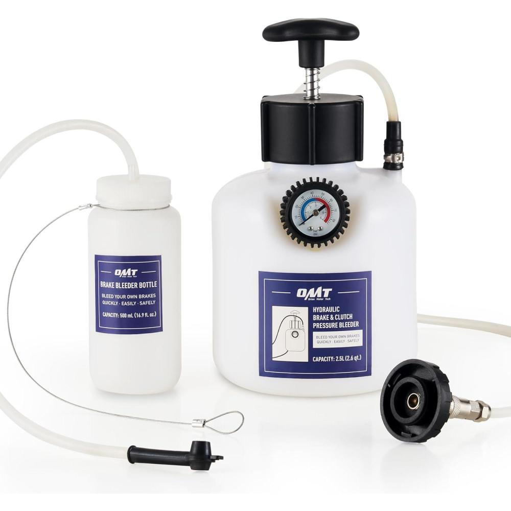 imageOrion Motor Tech Pressure Bleeder 25L Brake Pressure Bleeder with 507mm Adapter 26qt Manual Power Brake Bleeder with 500mL Brake Bleeder Bottle Compatible with Ford Subaru Nissan Infinity507mm Adapter