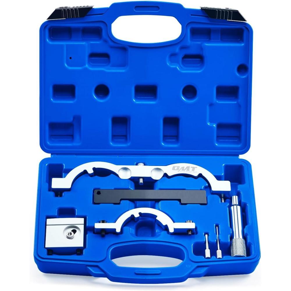 imageOrion Motor Tech Turbo Engine Timing Tool Kit Camshaft Alignment and Locking Tool Set Timing Belt Kit Compatible with 10L 12L 14L Chevy Cruze Vauxhall Opel More 7pc Timing Chain Replacement Setblue