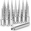 image14x15 Lug Nuts Black 32 Piece M14x15 Spike Lug Nuts Wheel Accessories Compatible with Chevy Ram Ford GMCSilver