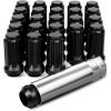 imageM14x15 Spline Lug Nuts with Cone Seat Chrome Plated Wheel Lug Nuts Compatible with Chevrolet Silverado Suburban 1500 Ford Expedition F150 Ram 1500ampamp More Set of 24Black