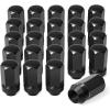 imageM14x15 Spline Lug Nuts with Cone Seat Chrome Plated Wheel Lug Nuts Compatible with Chevrolet Silverado Suburban 1500 Ford Expedition F150 Ram 1500ampamp More Set of 24Black