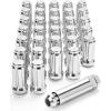 imageM14x15 Spline Lug Nuts with Cone Seat Chrome Plated Wheel Lug Nuts Compatible with Chevrolet Silverado Suburban 1500 Ford Expedition F150 Ram 1500ampamp More Set of 24Silver