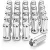 imageM14x15 Spline Lug Nuts with Cone Seat Chrome Plated Wheel Lug Nuts Compatible with Chevrolet Silverado Suburban 1500 Ford Expedition F150 Ram 1500ampamp More Set of 24Silver