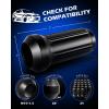 imageM14x15 Spline Lug Nuts with Cone Seat Chrome Plated Wheel Lug Nuts Compatible with Chevrolet Silverado Suburban 1500 Ford Expedition F150 Ram 1500ampamp More Set of 24Black