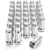 imageM14x15 Spline Lug Nuts with Cone Seat Chrome Plated Wheel Lug Nuts Compatible with Chevrolet Silverado Suburban 1500 Ford Expedition F150 Ram 1500ampamp More Set of 24Silver