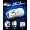 imageM14x15 Spline Lug Nuts with Cone Seat Chrome Plated Wheel Lug Nuts Compatible with Chevrolet Silverado Suburban 1500 Ford Expedition F150 Ram 1500ampamp More Set of 24Silver