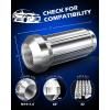 imageM14x15 Spline Lug Nuts with Cone Seat Chrome Plated Wheel Lug Nuts Compatible with Chevrolet Silverado Suburban 1500 Ford Expedition F150 Ram 1500ampamp More Set of 24Silver