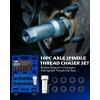 imageOrion Motor Tech 10pc Axle Spindle Threading Set Axle Thread Repair Kit with 8 Dies 1116quot Extension Bar Axle Nut Rethreader with M20 M22 M24 ampamp 1316quot 34quot UNEF Nuts Rethreading Tool Kit with Case