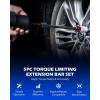 imageOrion Motor Tech 12 Inch Drive Torque Limiting Extension Bar 150 ftlb Black Chromoly Steel5 PCS
