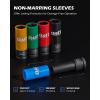 imageOrion Motor Tech 12quot Drive Lug Nut Socket Set Metric 17 19 21 mm ampamp SAE 1316 78 in Wheel Socket Set 5pc Impact Lug Nut Socket Set Thin Wall Lug Nut Sockets with Colored Protective Covers1316 in  78 in  17 mm  19 mm  21 mm