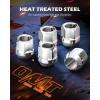 imageOrion Motor Tech 12quot20 Open End Lug Nuts 34quot 19mm Hex 084x09 in Chrome Plated Wheel Lug Nuts Compatible with Dodge Dakota Ramcharger Ford Bronco Explorer F150 Jeep Wrangler Set of 20Silver
