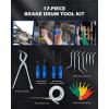 imageOrion Motor Tech 17pc Drum Brake Tool Kit Drum Brake Adjustment Tool with Brake Spring Compressors Remover Installer Pliers Adjusting Spoons ampamp Case Compatible with Chevrolet Toyota Volkswagen Mazda