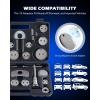 imageOrion Motor Tech 24pcs Brake Caliper Tool Heavy Duty Brake Caliper Compression Tool Caliper Piston Tool for Brake Pad Replacement Reset with Thrust Bolt Assemblies Retaining Plates 18 Disc AdaptersBlack
