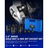 imageOrion Motor Tech 8pc Axle Nut Socket Set 12 in Drive Metric 12 Point CRMO Axle Nut Impact Socket Set ExtraDeep Spindle Axle Nut Sockets with Storage Case 14mm 17mm 19mm 30mm 32mm 34mm 35mm 36mm