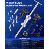 imageOrion Motor Tech 9Way Slide Hammer Puller Set Front Wheel Hub Bearing Remover ampamp Rear Wheel Axle Hub Dent Shaft Puller Tool Kitblue case