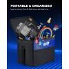 imageOrion Motor Tech A2L AC Vacuum Pump and Gauge Set for R1234yf R32 R134a R410A Systems with 35 cfm Sparkless Ignition Proof Vacuum Pump 3 Way AC Gauges Quick Couplers Can Taps Hoses Thermometer