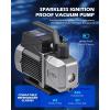 imageOrion Motor Tech A2L AC Vacuum Pump and Gauge Set for R1234yf R32 R134a R410A Systems with 35 cfm Sparkless Ignition Proof Vacuum Pump 3 Way AC Gauges Quick Couplers Can Taps Hoses Thermometer