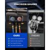 imageOrion Motor Tech AC Gauges 3 Way Manifold Gauge Set for R1234yf R134a R404a Refrigerant Automotive Gauge Set with Hoses Quick Couplers Self Sealing Can Taps for Car Freon Charging ampamp Evacuation