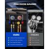 imageOrion Motor Tech AC Gauges 4 Way Manifold Gauge Set for R1234yf R134a R404a Refrigerant Automotive Gauge Set with Hoses Quick Couplers Self Sealing Can Taps for Car Freon Charging ampamp Evacuation