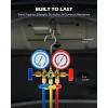 imageOrion Motor Tech AC Gauges Automotive AC Gauge Set for R134a R12 R22 R502 3 Way AC Manifold Gauge Set with 5FT Hoses Couplers ampamp Adapter R134A Can Tap Freon Recharge Kit for HVAC