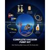 imageOrion Motor Tech AC Vacuum Pump and Gauge Set 13 hp 4 cfm Vacuum Pump Manifold Gauge Kit with Leak Detector 4 Hoses ampamp Accessories for R134a R22 R410a AC Vacuum Pump Kit for Auto HVAC Systems40 CFM  3 Way
