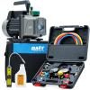 imageOrion Motor Tech AC Vacuum Pump and Gauge Set 13 hp 4 cfm Vacuum Pump Manifold Gauge Kit with Leak Detector 4 Hoses ampamp Accessories for R134a R22 R410a AC Vacuum Pump Kit for Auto HVAC Systems45 CFM4 way