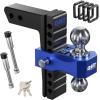 imageOrion Motor Tech Adjustable Trailer Hitch Fits 2 in Receiver 6 in Drop ampamp Rise Hitch 12500 LBS GTW Class 3 4 Hitch Heavy Duty Aluminum Drop Hitch for Truck with Three AntiTheft Locking Hitch PinsBlackBlue