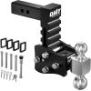 imageOrion Motor Tech Adjustable Trailer Hitch Fits 2quot Receiver 5quot Drop Hitch with 2quot ampamp 2516quot Balls AntiTheft Steel Tow Hitch Stowable Ball Mount with 15000 lb GTW for Class III ampamp IV Vehicles2 Shank  5 Drop