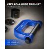 imageOrion Motor Tech Ball Joint Press Kit 21pc Master Ball Joint Removal Tool Upper and Lower Ball Joint Remover with C Frame Heavy Duty Brake Anchor Pin U Joint Ball Joint Press Tool for 2WD 4WD Cars