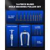 imageOrion Motor Tech Blind Hole Collet Bearing Race and Seal Puller Extractor Kit Slide Hammer Pilot Insert Inner Internal Bearing Removal Tool Set 16PCSred