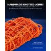 imageOrion Motor Tech Cargo Net for Trailer 5x7 Truck Cargo Net Utility Trailer Net 10x14 Max Stretch Size Truck Bed Net with 18 Carabiners Storage Bag 5 x 7 ft BlackOrange