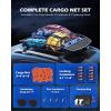 imageOrion Motor Tech Cargo Net for Trailer 5x7 Truck Cargo Net Utility Trailer Net 10x14 Max Stretch Size Truck Bed Net with 18 Carabiners Storage Bag 5 x 7 ft BlackOrange