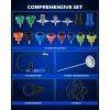 imageOrion Motor Tech Coolant Pressure Tester Kit 19pc Radiator Pressure Tester Kit with 15 Radiator Adapters ampamp Wrench Cooling System Pressure Tester Kit with Vacuum Pump ampamp Probe ThermometerBlack