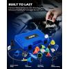 imageOrion Motor Tech Coolant Pressure Tester Kit 19pc Radiator Pressure Tester Kit with 15 Radiator Adapters ampamp Wrench Cooling System Pressure Tester Kit with Vacuum Pump ampamp Probe ThermometerBlue