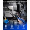 imageOrion Motor Tech Coolant Pressure Tester Kit 19pc Radiator Pressure Tester Kit with 15 Radiator Adapters ampamp Wrench Cooling System Pressure Tester Kit with Vacuum Pump ampamp Probe ThermometerBlue