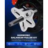 imageOrion Motor Tech Harmonic Balancer Puller Kit Power Steering Pulley Puller Installer Tool Set Automotive Steering Wheel Puller Tool Kit Flange Type Gear and Crank Puller Setblue