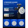 imageOrion Motor Tech Hydraulic Nitrogen Accumulator Charging Kit Nitrogen Fill Kit with 3 Gauges 1300 3500 5500 psi 6 Adapters Gas Hose ampamp Main Valve Body hydraulic pressure test kit Gas Charging Tool