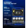 imageOrion Motor Tech Hydraulic Pressure Test Kit with 4 Gauges 1300 3500 5500 9000 psi 9 Test Couplings Quick Connector ampamp 3 Test Hoses Hydraulic Gauge Kit for Excavator Construction Machinery